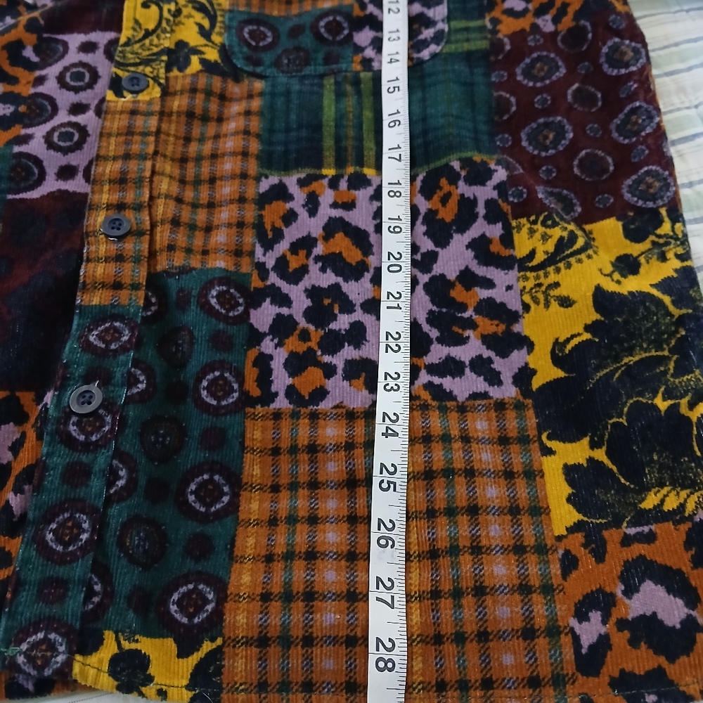 Corduroy Multi Print Patchwork Shacket - image 7